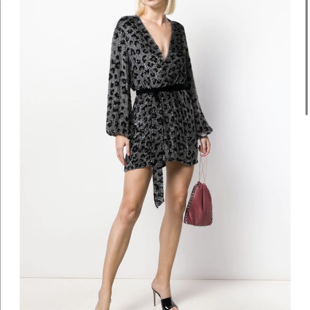 RETROFETE Gabrielle Robe Dress - Silver Leopard